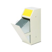 ctm69pbbe collecteur métallique poubelle tri recyclage gris couvercle clapet