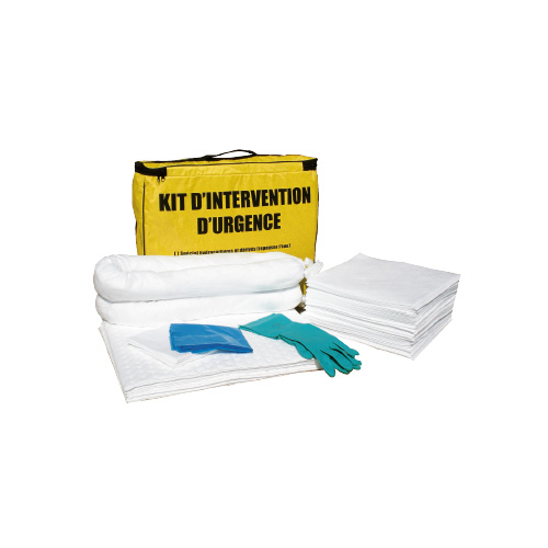 kit d'intervention en sac 45 L anti-pollution hydrocarbures, tous liquides ou produits chimiques